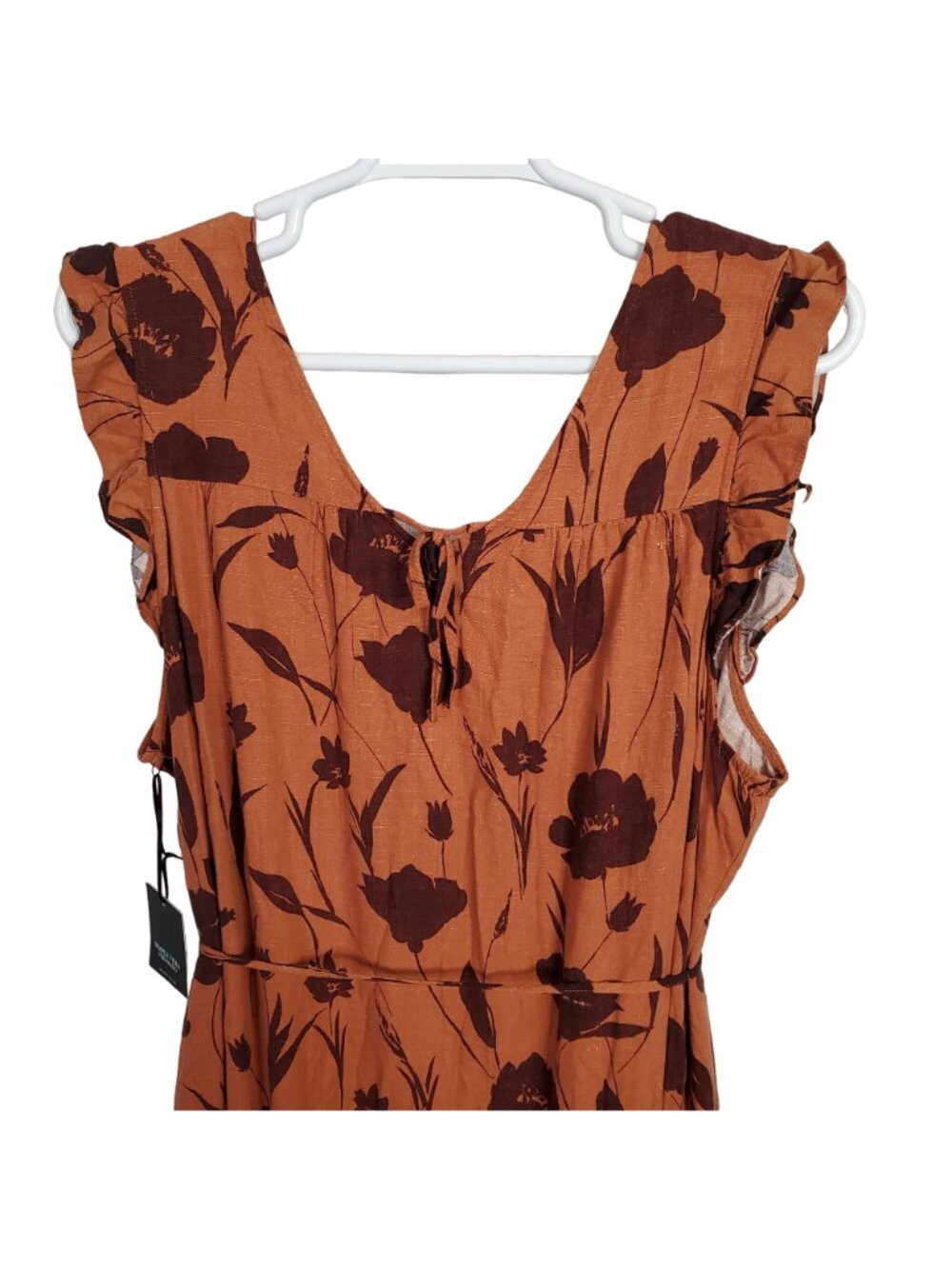Simply Vera Wang NWT Sz 2X Dress Rayon Linen Tiered Ruffle Skirt Lined Maxi Full - Picture 6 of 16
